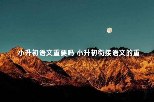 小升初语文重要吗 小升初衔接语文的重要性
